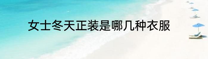 女士冬天正装是哪几种衣服