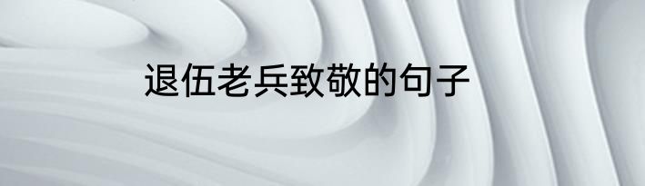 退伍老兵致敬的句子