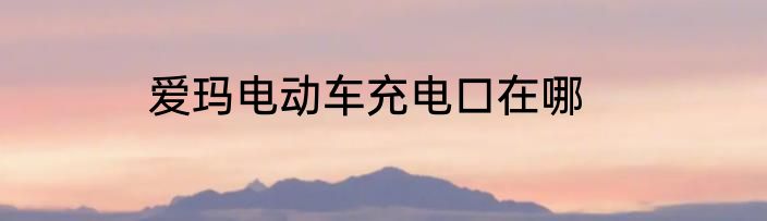 爱玛电动车充电口在哪