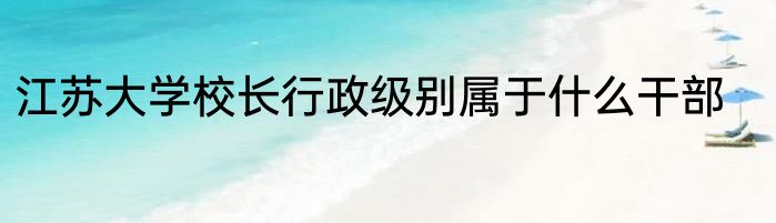 江苏大学校长行政级别属于什么干部