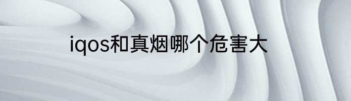iqos和真烟哪个危害大