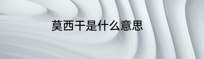 莫西干是什么意思
