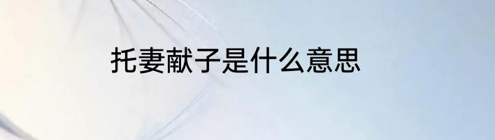 托妻献子是什么意思