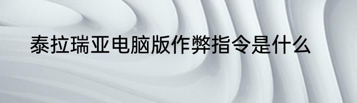 泰拉瑞亚电脑版作弊指令是什么