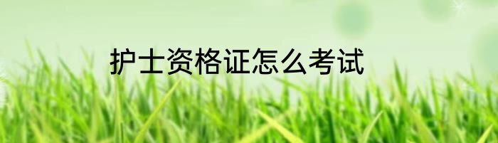 护士资格证怎么考试