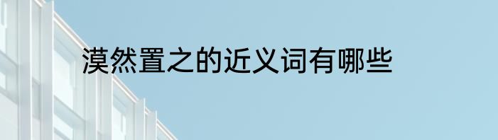 漠然置之的近义词有哪些