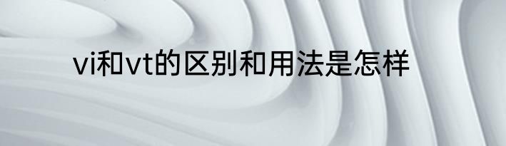 vi和vt的区别和用法是怎样