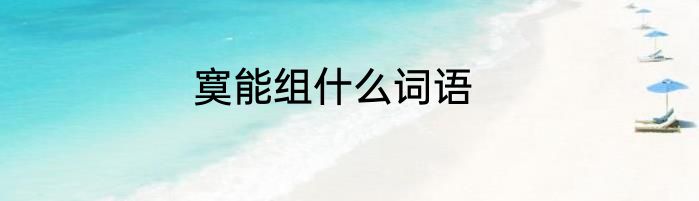 寞能组什么词语