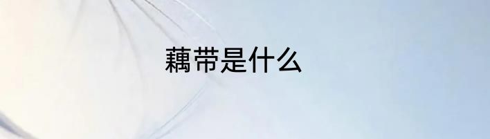 藕带是什么