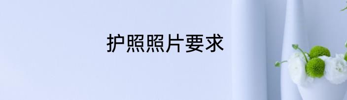 护照照片要求