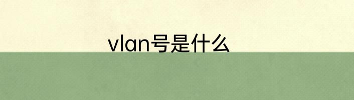 vlan号是什么