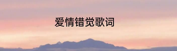 爱情错觉歌词