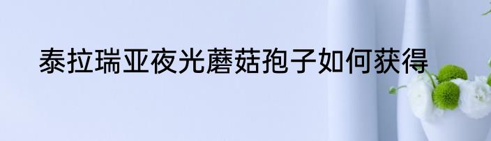 泰拉瑞亚夜光蘑菇孢子如何获得