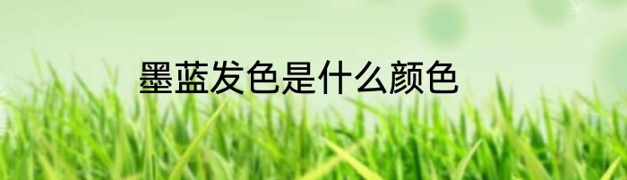 墨蓝发色是什么颜色