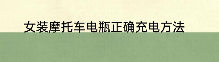 女装摩托车电瓶正确充电方法