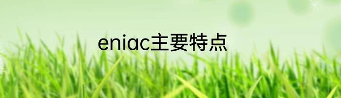 eniac主要特点
