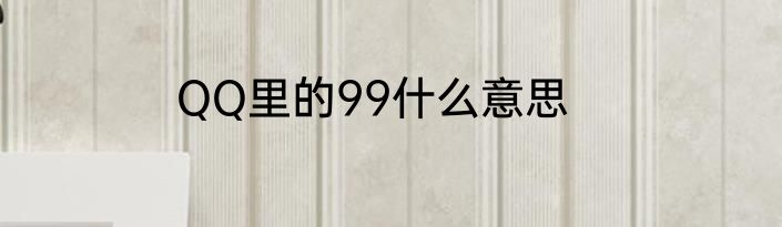 QQ里的99什么意思