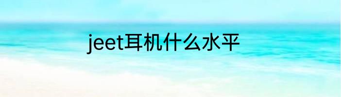 jeet耳机什么水平