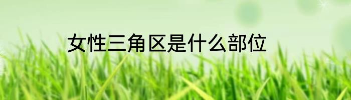 女性三角区是什么部位
