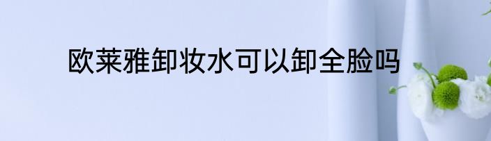 欧莱雅卸妆水可以卸全脸吗