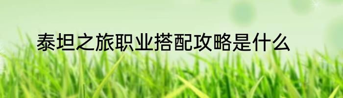 泰坦之旅职业搭配攻略是什么