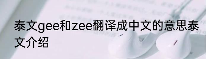 泰文gee和zee翻译成中文的意思泰文介绍
