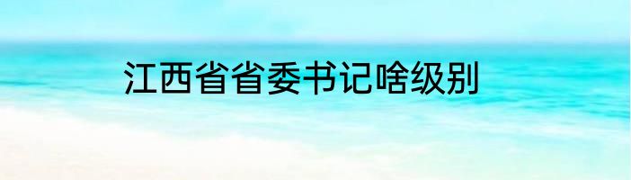 江西省省委书记啥级别