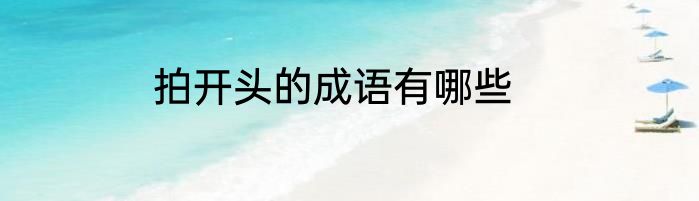 拍开头的成语有哪些