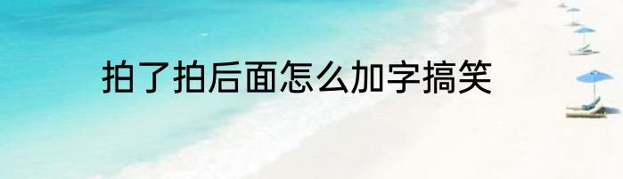 拍了拍后面怎么加字搞笑