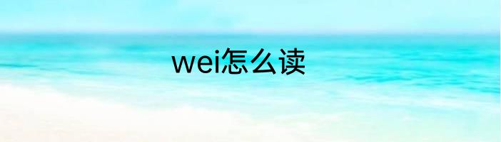 wei怎么读