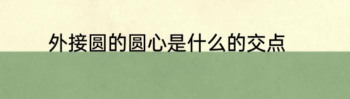 外接圆的圆心是什么的交点