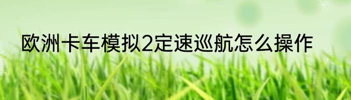 欧洲卡车模拟2定速巡航怎么操作