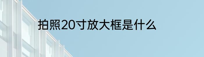 拍照20寸放大框是什么