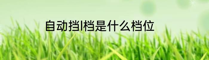 自动挡l档是什么档位