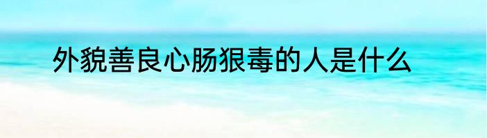 外貌善良心肠狠毒的人是什么