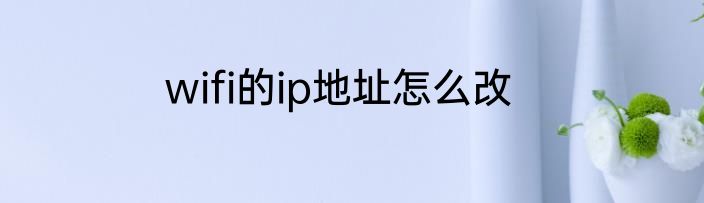 wifi的ip地址怎么改