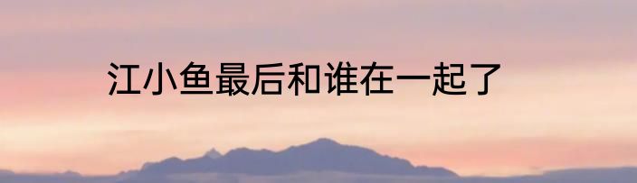 江小鱼最后和谁在一起了