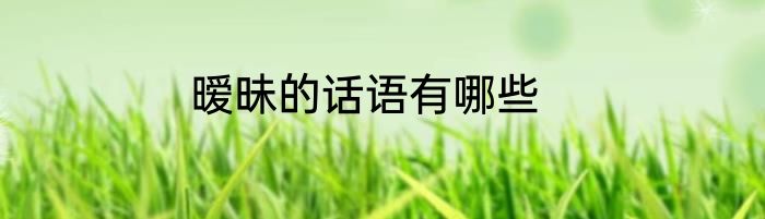 暧昧的话语有哪些