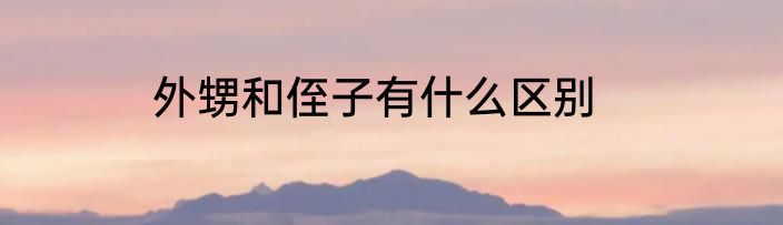 外甥和侄子有什么区别
