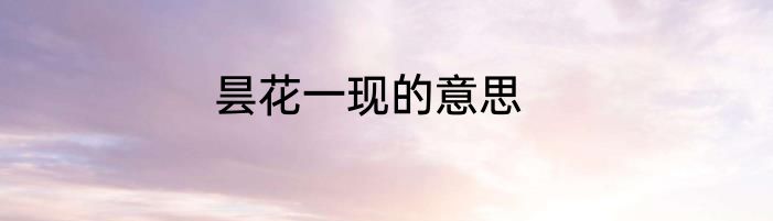 昙花一现的意思