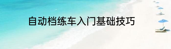 自动档练车入门基础技巧