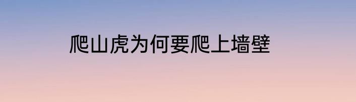 爬山虎为何要爬上墙壁