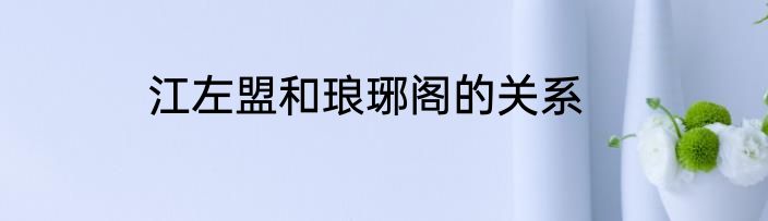 江左盟和琅琊阁的关系
