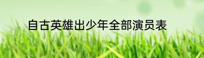 自古英雄出少年全部演员表