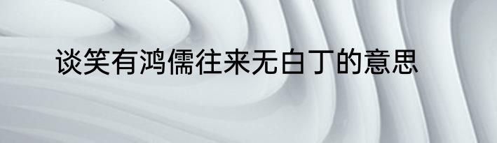 谈笑有鸿儒往来无白丁的意思