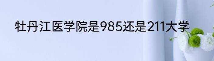 牡丹江医学院是985还是211大学