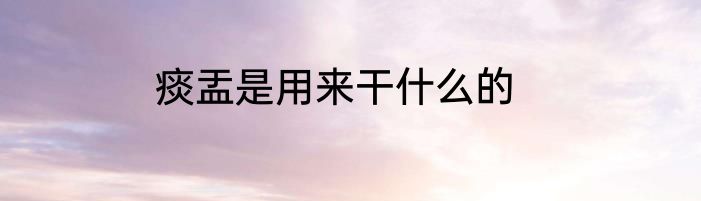 痰盂是用来干什么的