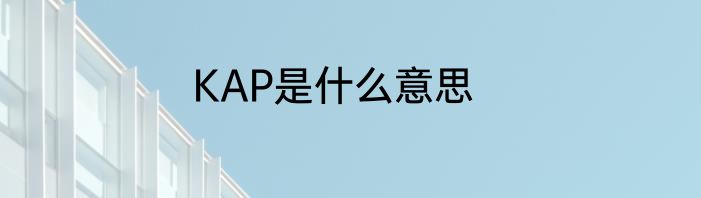 KAP是什么意思