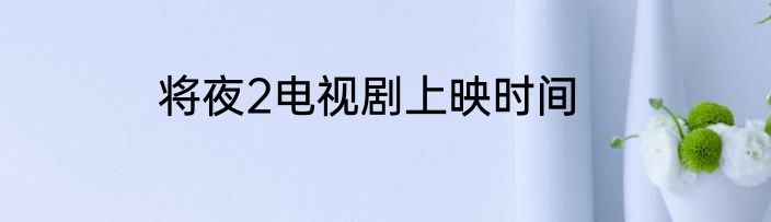 将夜2电视剧上映时间
