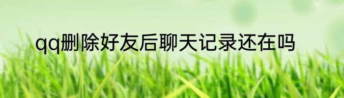 qq删除好友后聊天记录还在吗